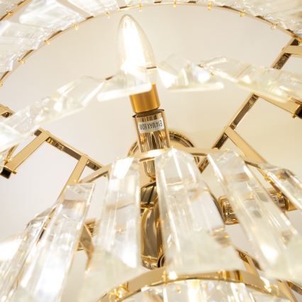 Brilagi - Loftlampe CRYSTAL 5xE14/40W/230V guldfarvet