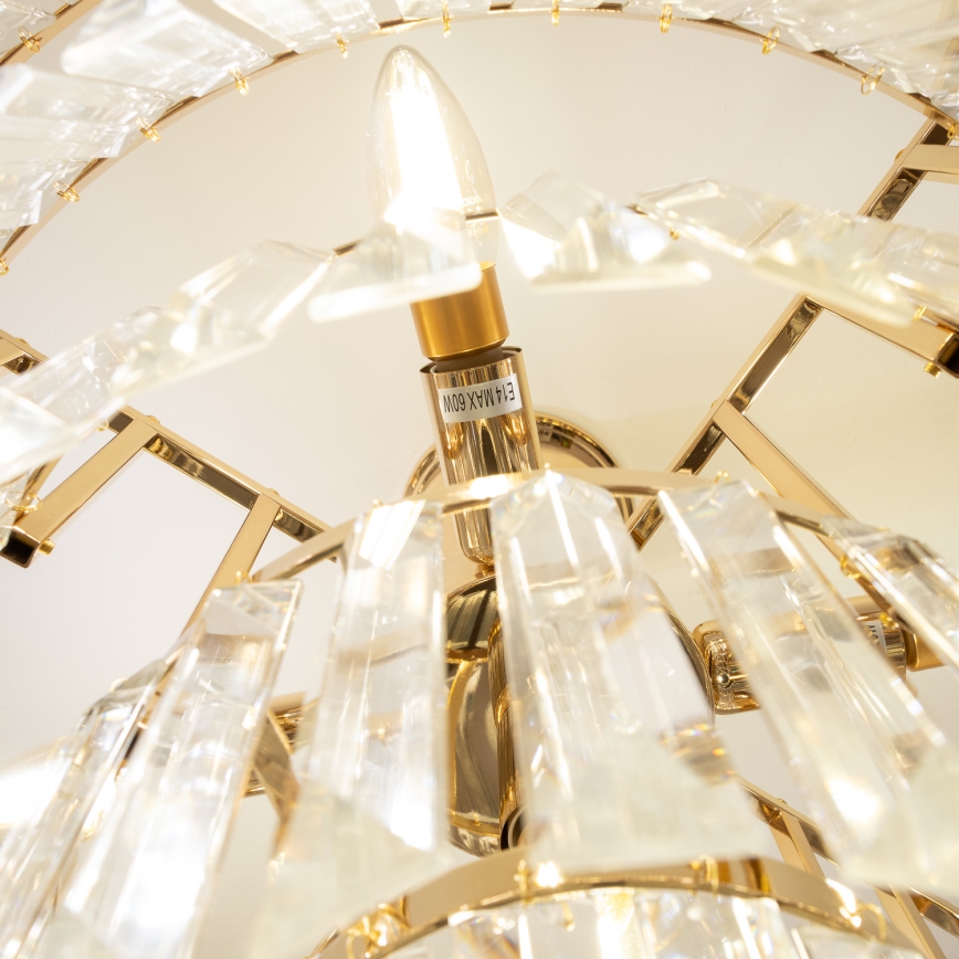 Brilagi - Loftlampe CRYSTAL 5xE14/40W/230V guldfarvet