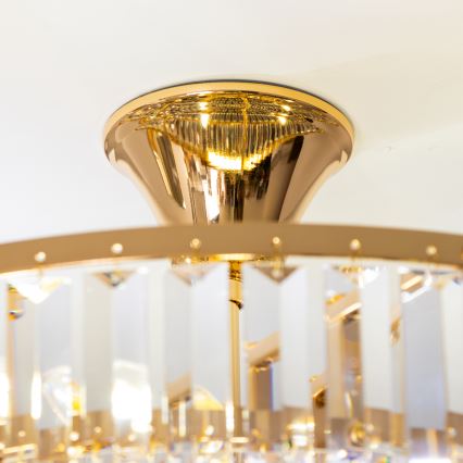 Brilagi - Loftlampe CRYSTAL 5xE14/40W/230V guldfarvet