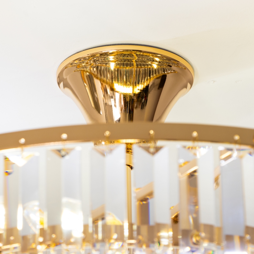 Brilagi - Loftlampe CRYSTAL 5xE14/40W/230V guldfarvet