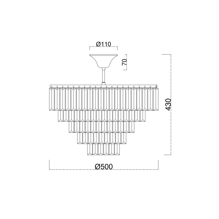 Brilagi - Loftlampe CRYSTAL 5xE14/40W/230V guldfarvet