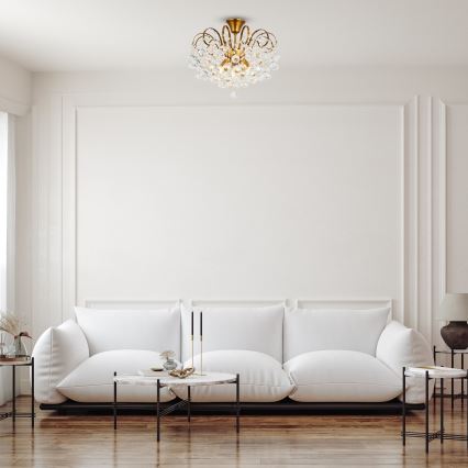 Brilagi - Loftlampe CRYSTAL 6xE14/60W/230V bronze