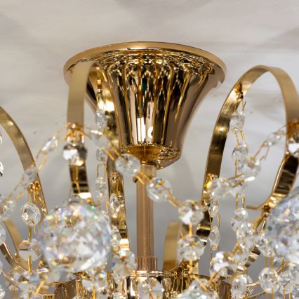 Brilagi - Loftlampe CRYSTAL 6xE14/60W/230V guldfarvet