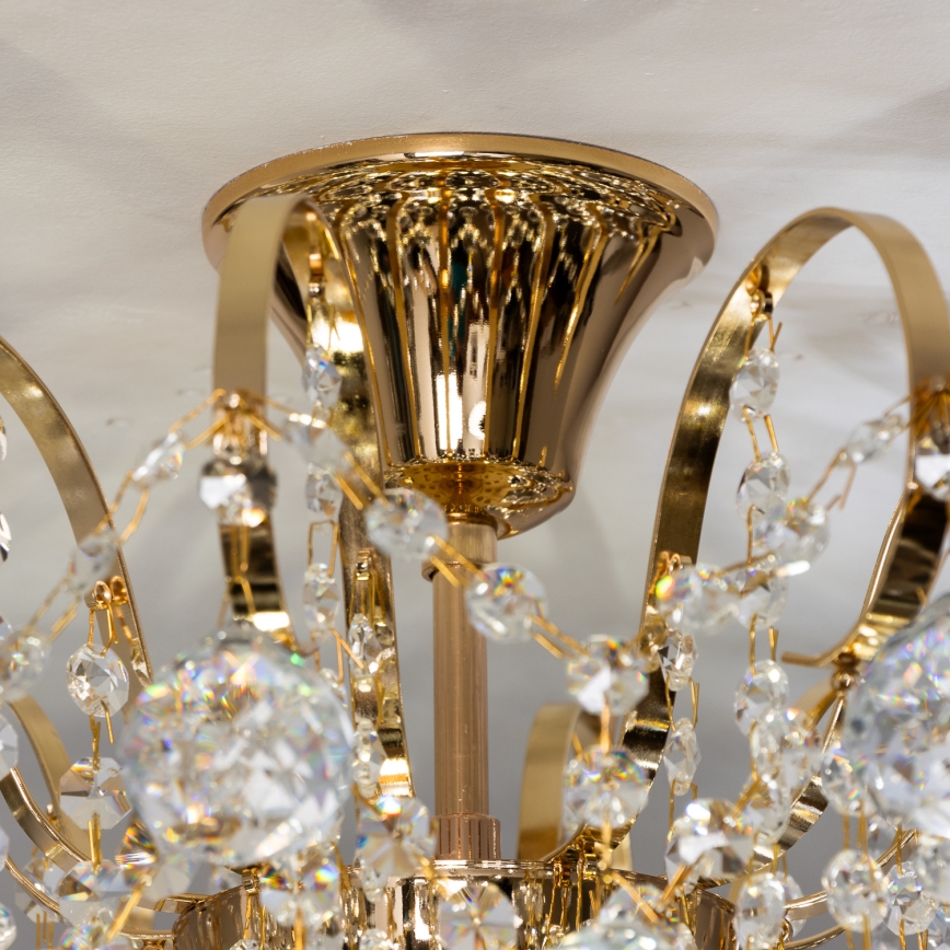 Brilagi - Loftlampe CRYSTAL 6xE14/60W/230V guldfarvet