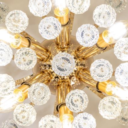 Brilagi - Loftlampe CRYSTAL 6xE14/60W/230V guldfarvet