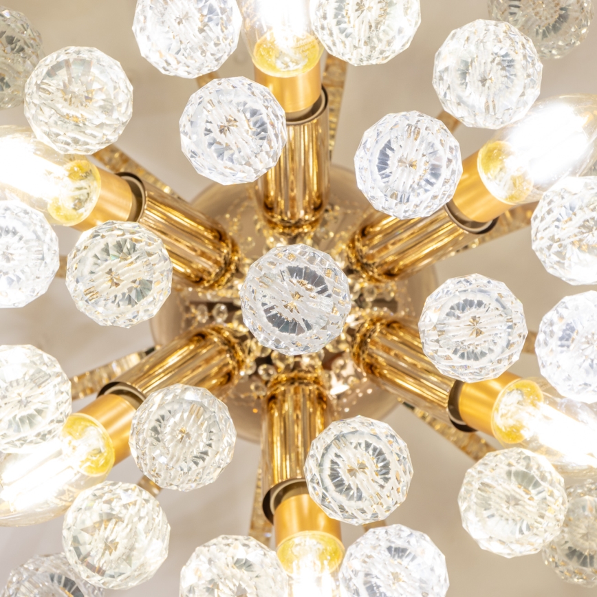 Brilagi - Loftlampe CRYSTAL 6xE14/60W/230V guldfarvet