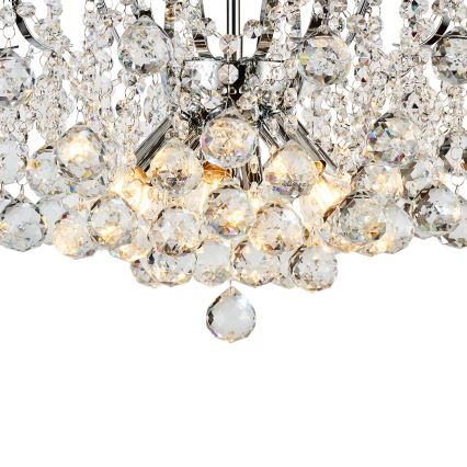 Brilagi - Loftlampe CRYSTAL 6xE14/60W/230V skinnende krom