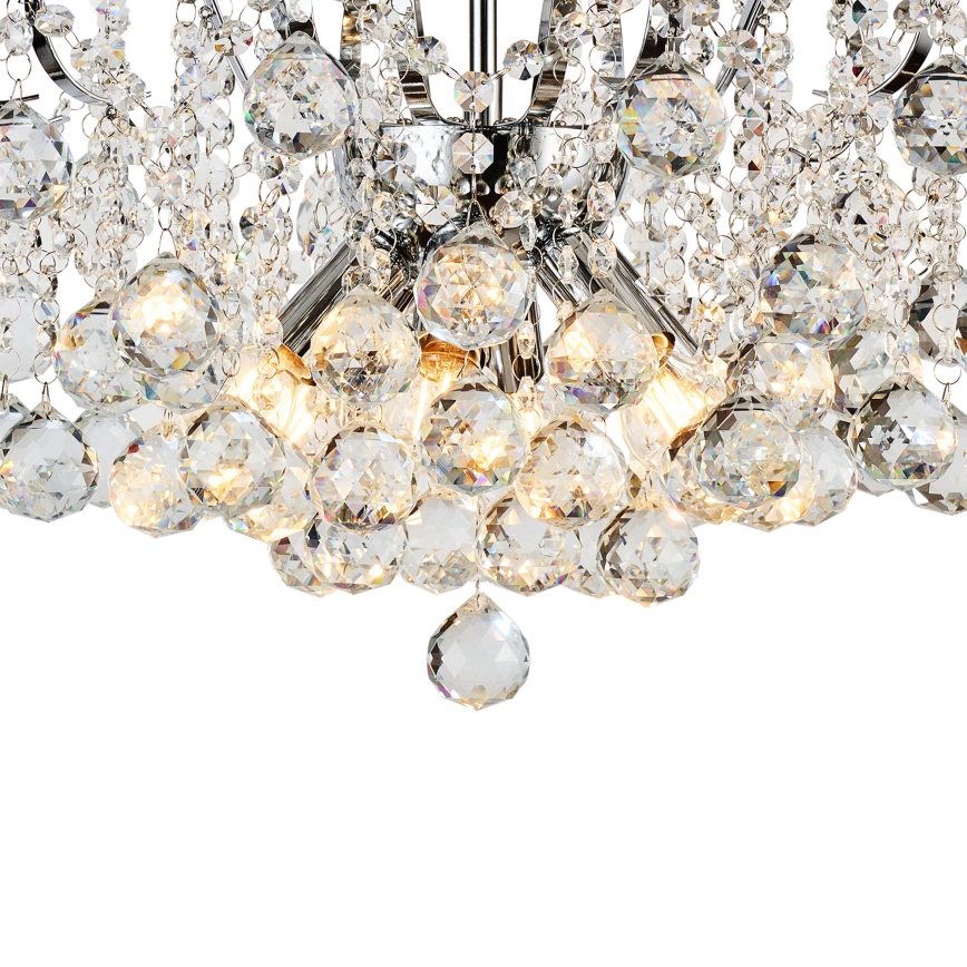 Brilagi - Loftlampe CRYSTAL 6xE14/60W/230V skinnende krom
