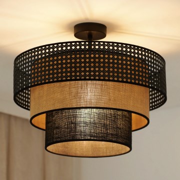 Brilagi - Loftlampe DAKOTA LUNETA 1xE27/15W/230V diameter 45 cm sort/beige