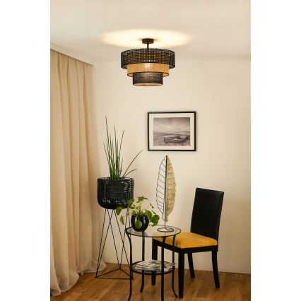 Brilagi - Loftlampe DAKOTA LUNETA 1xE27/15W/230V diameter 45 cm sort/beige