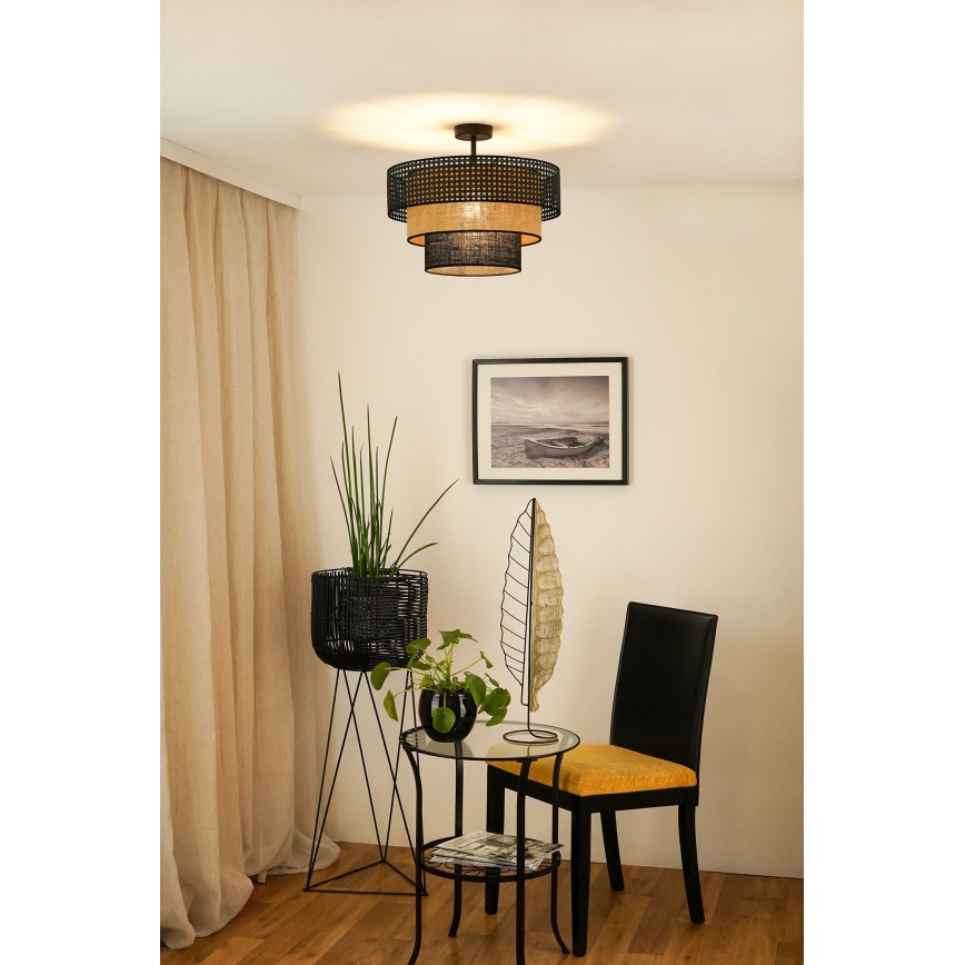 Brilagi - Loftlampe DAKOTA LUNETA 1xE27/15W/230V diameter 45 cm sort/beige