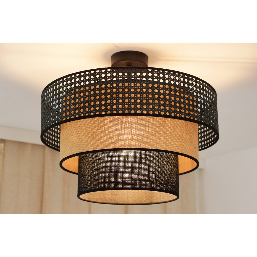Brilagi - Loftlampe DAKOTA LUNETA 1xE27/15W/230V diameter 45 cm sort/beige