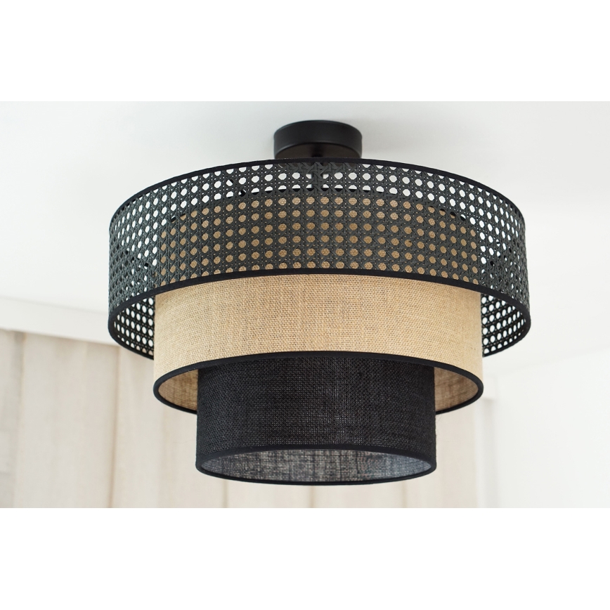 Brilagi - Loftlampe DAKOTA LUNETA 1xE27/15W/230V diameter 45 cm sort/beige