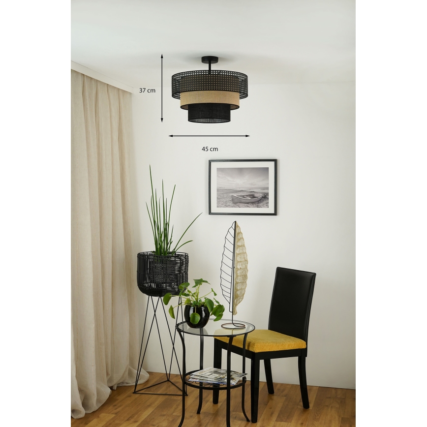 Brilagi - Loftlampe DAKOTA LUNETA 1xE27/15W/230V diameter 45 cm sort/beige
