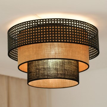 Brilagi - Loftlampe DAKOTA LUNETA 1xE27/15W/230V diameter 45 cm sort/beige