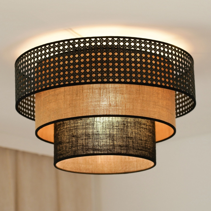 Brilagi - Loftlampe DAKOTA LUNETA 1xE27/15W/230V diameter 45 cm sort/beige