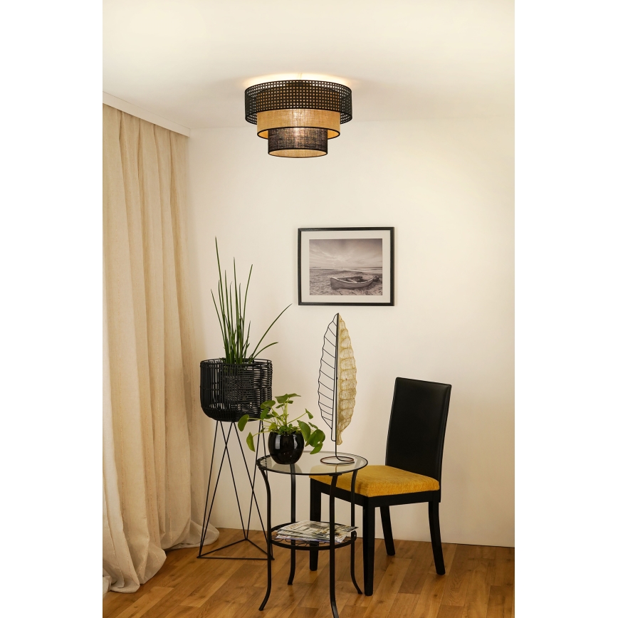 Brilagi - Loftlampe DAKOTA LUNETA 1xE27/15W/230V diameter 45 cm sort/beige