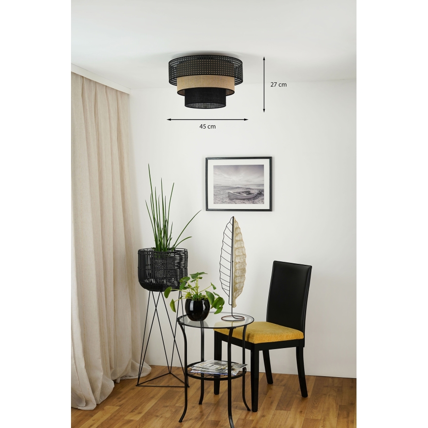 Brilagi - Loftlampe DAKOTA LUNETA 1xE27/15W/230V diameter 45 cm sort/beige