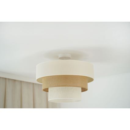 Brilagi - Loftlampe DENVER LUNETA 1xE27/15W/230V diameter 45 cm beige/brun/cremefarvet