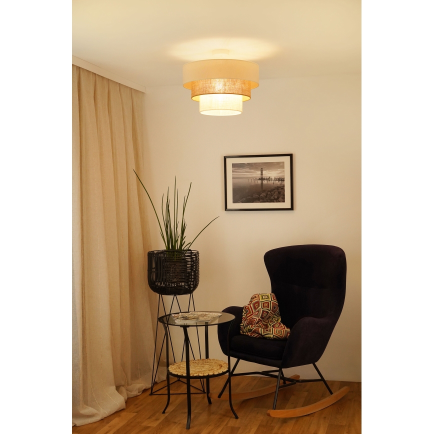 Brilagi - Loftlampe DENVER LUNETA 1xE27/15W/230V diameter 45 cm beige/brun/cremefarvet