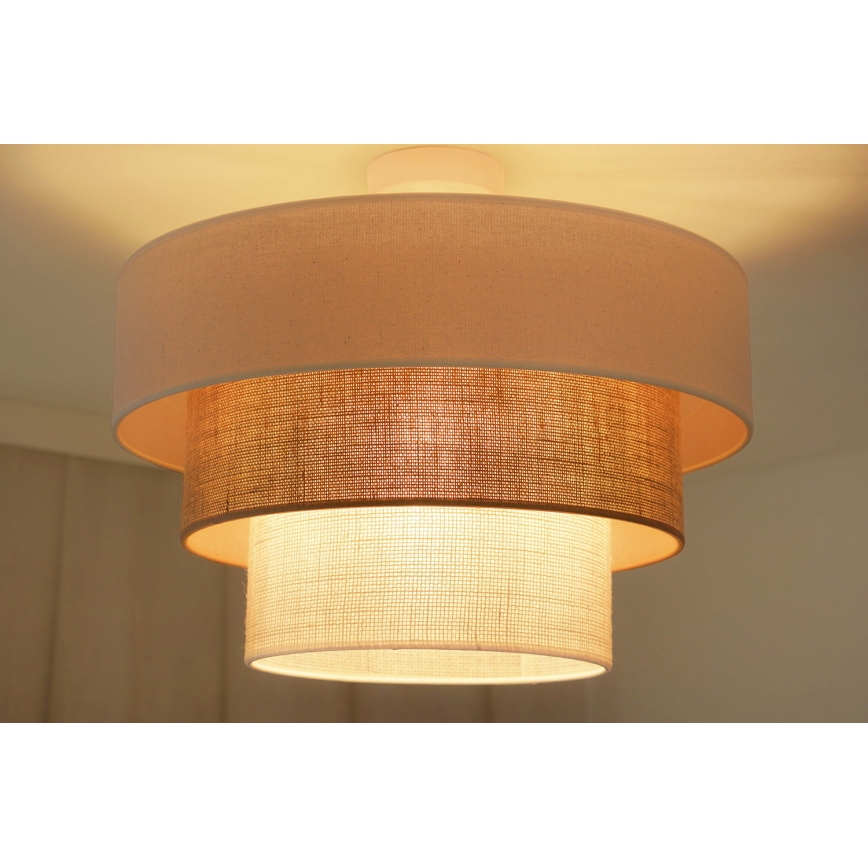 Brilagi - Loftlampe DENVER LUNETA 1xE27/15W/230V diameter 45 cm beige/brun/cremefarvet