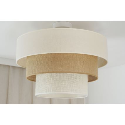 Brilagi - Loftlampe DENVER LUNETA 1xE27/15W/230V diameter 45 cm beige/brun/cremefarvet