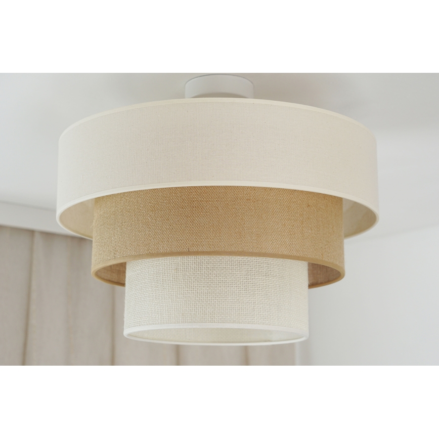 Brilagi - Loftlampe DENVER LUNETA 1xE27/15W/230V diameter 45 cm beige/brun/cremefarvet