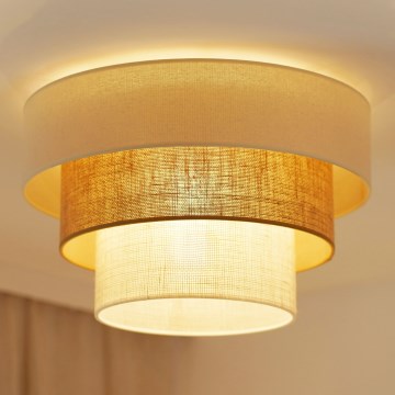 Brilagi-Loftlampe DENVER LUNETA 1xE27/15W/230V diameter 45 beige/brun/cremefarvet