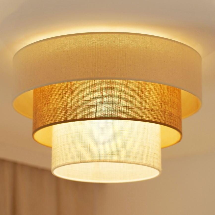 Brilagi-Loftlampe DENVER LUNETA 1xE27/15W/230V diameter 45 beige/brun/cremefarvet