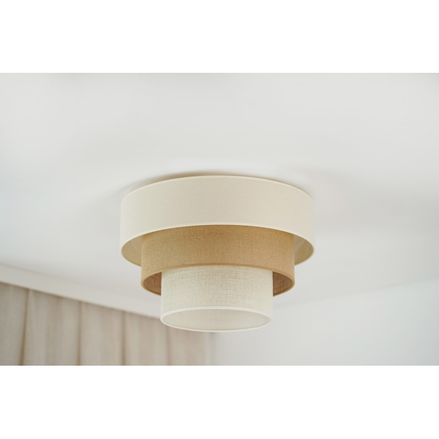 Brilagi-Loftlampe DENVER LUNETA 1xE27/15W/230V diameter 45 beige/brun/cremefarvet