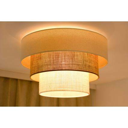 Brilagi-Loftlampe DENVER LUNETA 1xE27/15W/230V diameter 45 beige/brun/cremefarvet