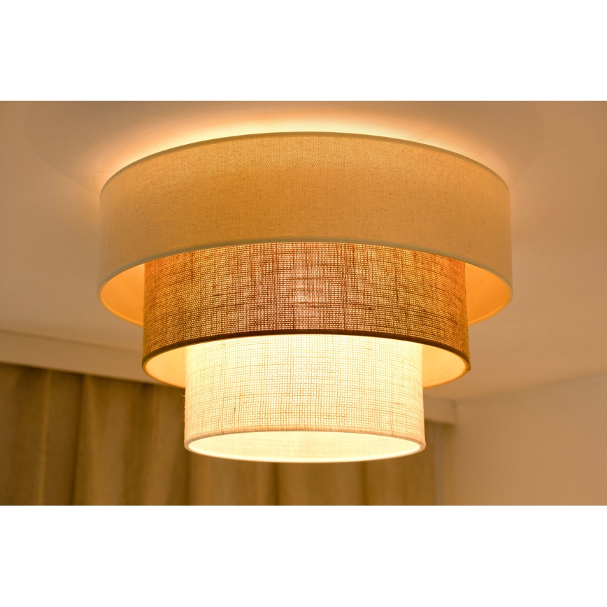 Brilagi-Loftlampe DENVER LUNETA 1xE27/15W/230V diameter 45 beige/brun/cremefarvet