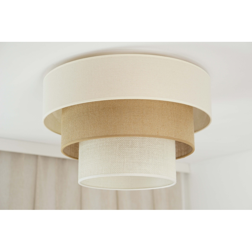 Brilagi-Loftlampe DENVER LUNETA 1xE27/15W/230V diameter 45 beige/brun/cremefarvet
