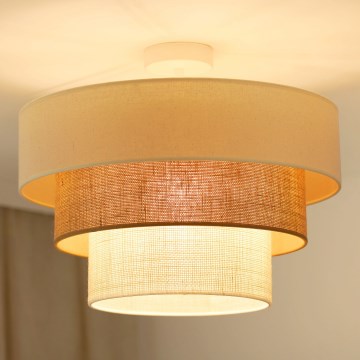 Brilagi - Loftlampe DENVER LUNETA 1xE27/15W/230V diameter 45 cm beige/brun/cremefarvet