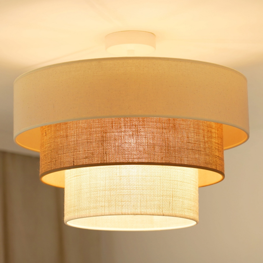 Brilagi - Loftlampe DENVER LUNETA 1xE27/15W/230V diameter 45 cm beige/brun/cremefarvet