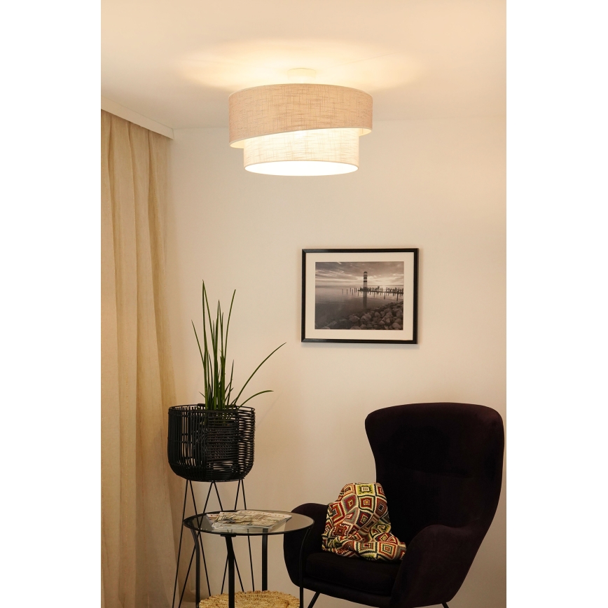 Brilagi - Loftlampe DOVER SHINE 1xE27/15W/230V diameter 50 cm grå/cremefarvet