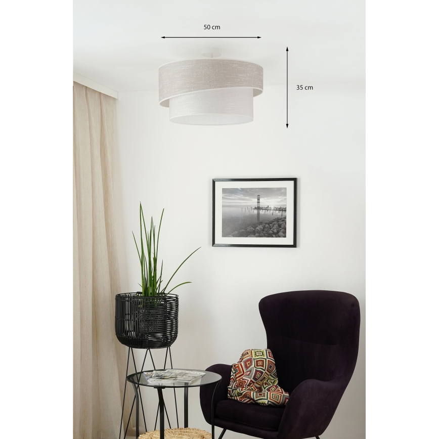 Brilagi - Loftlampe DOVER SHINE 1xE27/15W/230V diameter 50 cm grå/cremefarvet