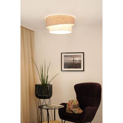 Brilagi - Loftlampe DOVER SHINE 1xE27/15W/230V diameter 50 cm grå/cremefarvet