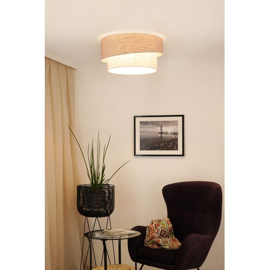 Brilagi - Loftlampe DOVER SHINE 1xE27/15W/230V diameter 50 cm grå/cremefarvet