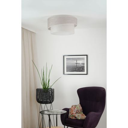 Brilagi - Loftlampe DOVER SHINE 1xE27/15W/230V diameter 50 cm grå/cremefarvet