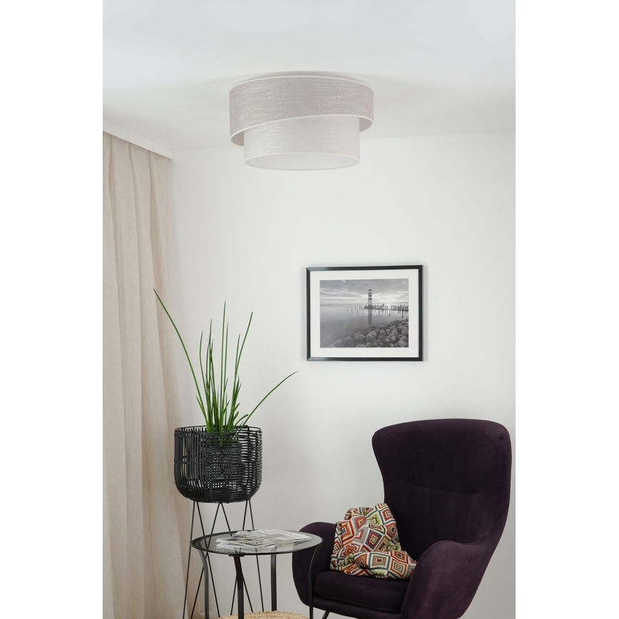 Brilagi - Loftlampe DOVER SHINE 1xE27/15W/230V diameter 50 cm grå/cremefarvet
