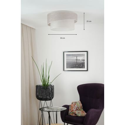 Brilagi - Loftlampe DOVER SHINE 1xE27/15W/230V diameter 50 cm grå/cremefarvet