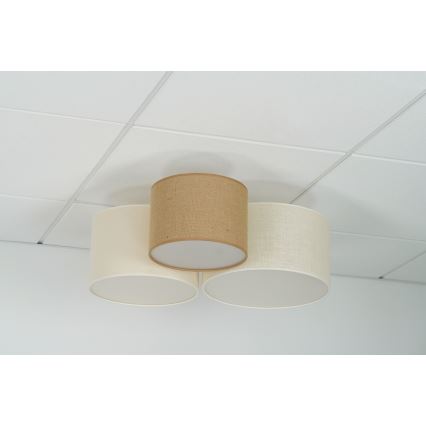 Brilagi - Loftlampe EDDERKOP 3xE27/15W/230V beige/cremefarvet