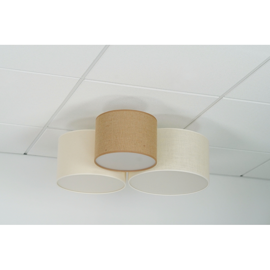 Brilagi - Loftlampe EDDERKOP 3xE27/15W/230V beige/cremefarvet