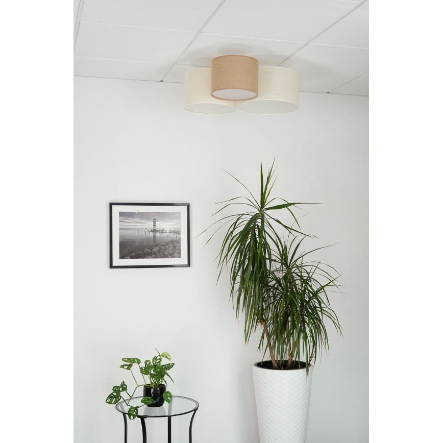 Brilagi - Loftlampe EDDERKOP 3xE27/15W/230V beige/cremefarvet