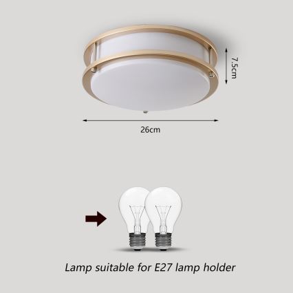 Brilagi - Loftlampe ELARO 2xE27/40W/230V Ø 26 cm guld