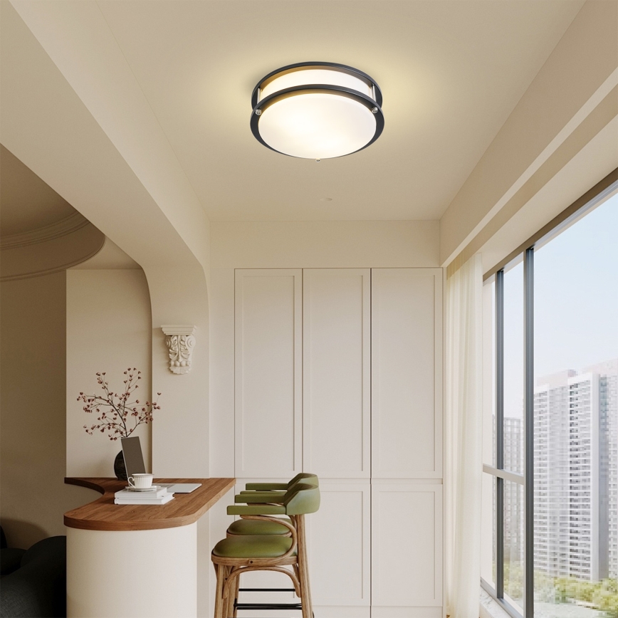 Brilagi - Loftlampe ELARO 2xE27/40W/230V Ø 26 cm sort