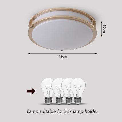 Brilagi - Loftlampe ELARO 4xE27/40W/230V Ø 41 cm guld