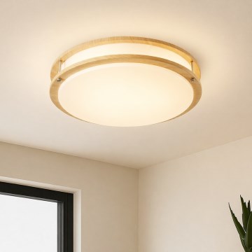 Brilagi - Loftlampe ELARO 4xE27/40W/230V Ø 41 cm i trælook