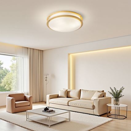 Brilagi - Loftlampe ELARO 4xE27/40W/230V Ø 41 cm i trælook